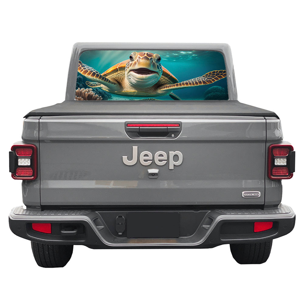 Turtle Smile Rear Window Decal