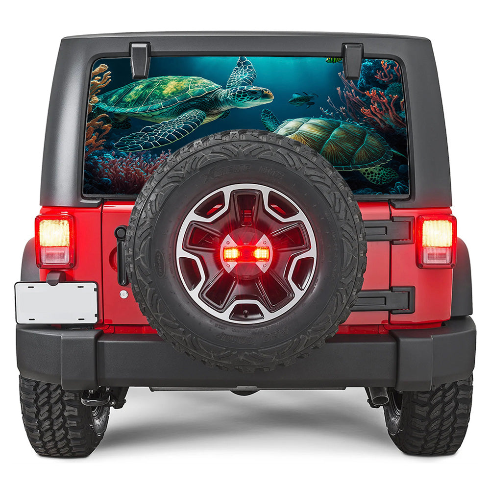Two Turtles Rear Window Decal