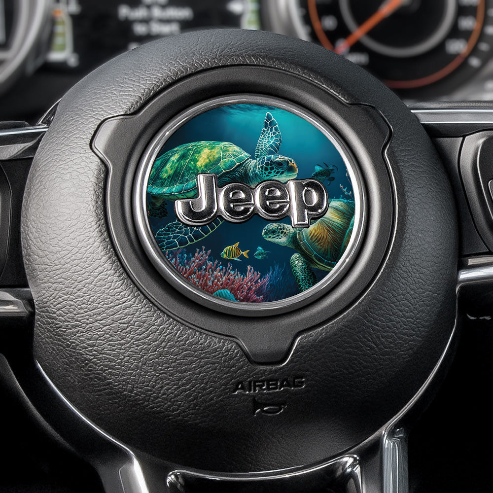 Two Turtles Steering Wheel Decal