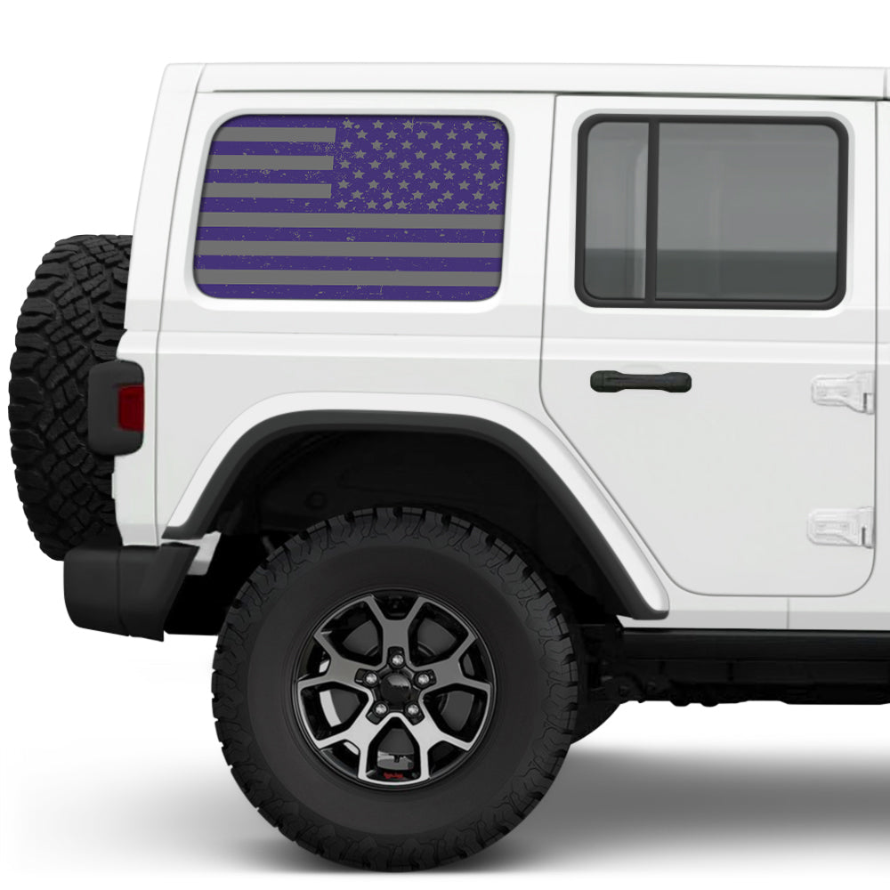 Distressed Purple & Silver Side Windows Printed Vinyl Decal