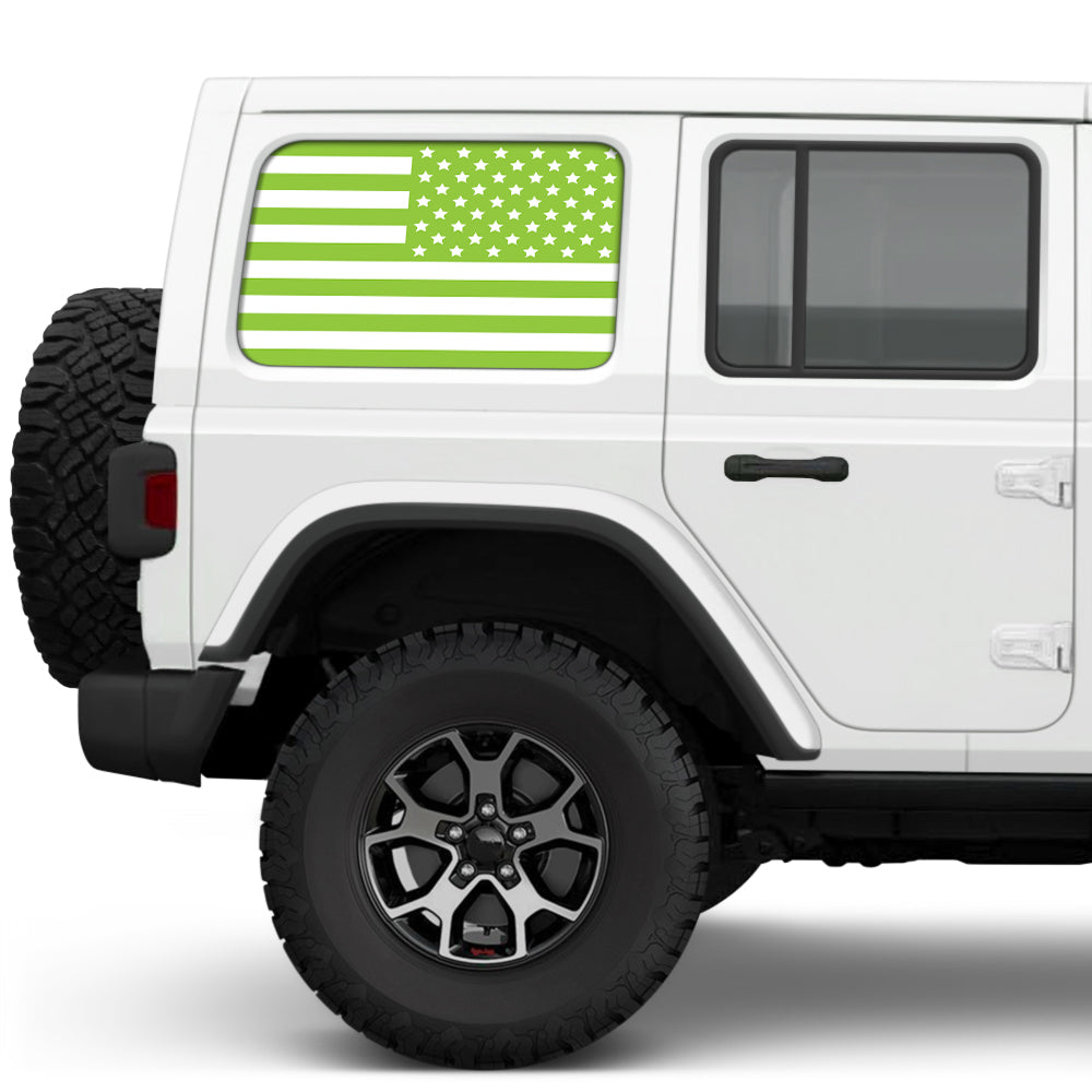 White & Green Side Windows Printed Vinyl Decal