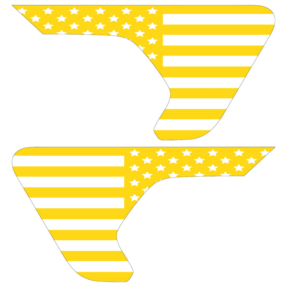 White & Yellow Flag 2pc Vinyl Fender Decal