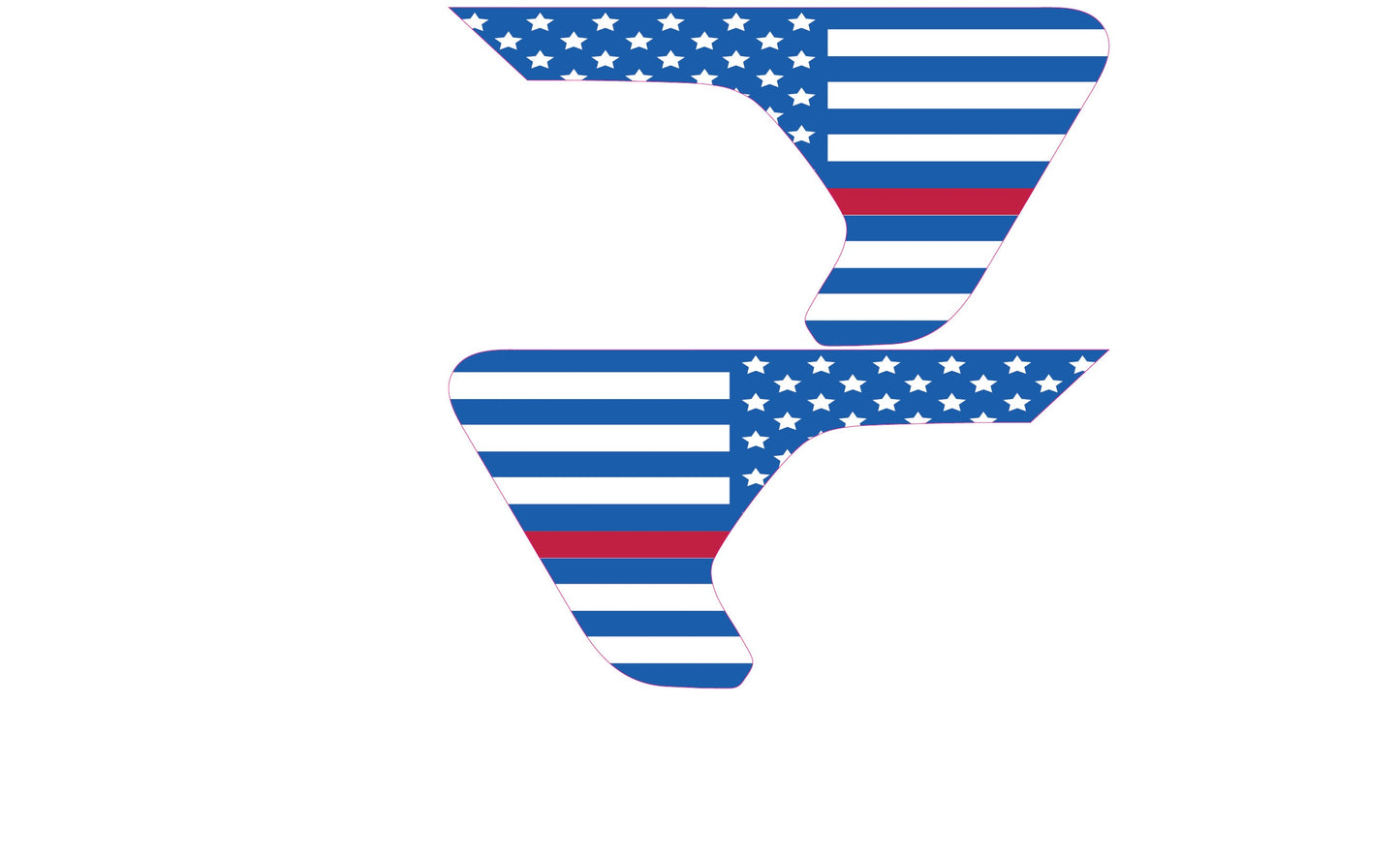 White and Blue Thin Red Line Flag 2pc Vinyl Fender Decal