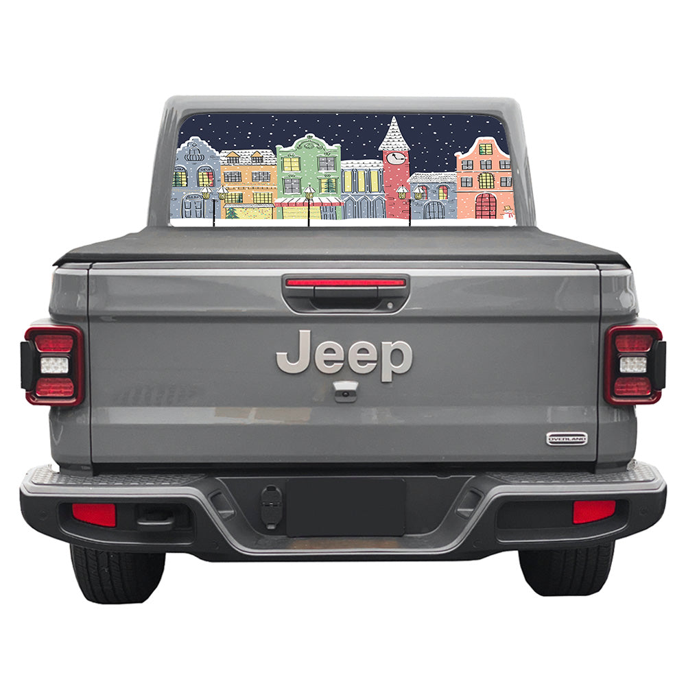 Xmas Village Rear Window Decal
