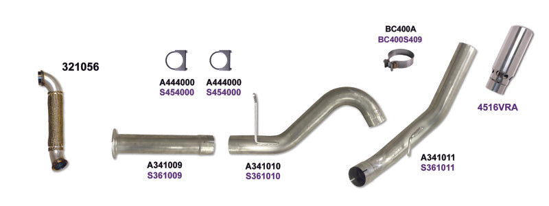 Diamond Eye KIT 4in DPF-BACK Single w/ TDP AL 07.5-10 Chevy/GMC 6.6L Duramax 2500/3500