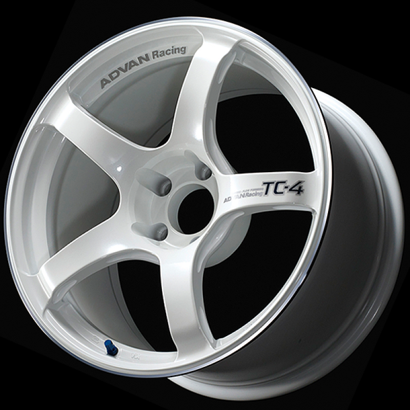 Advan TC4 17x9.0 +63 5x114.3 Racing White Metallic and Ring Wheel