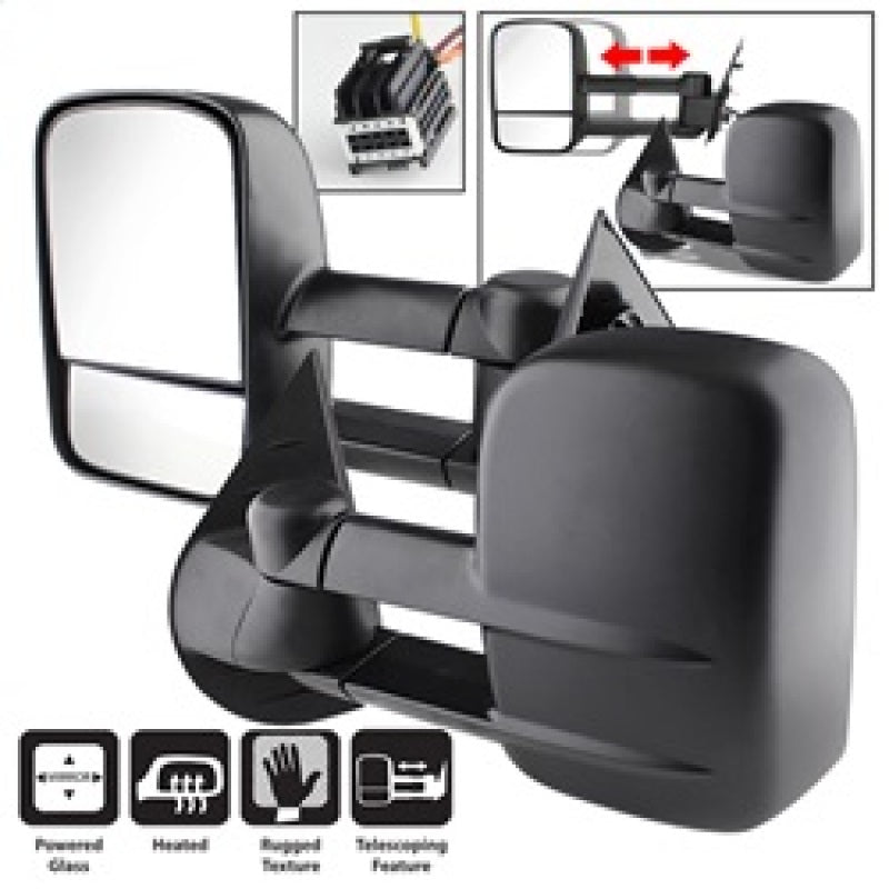 xTune Chevy Silverado 07-12 L&R Manual Extendable Power Heated Adjust Mirror MIR-CSIL07-PW-SET