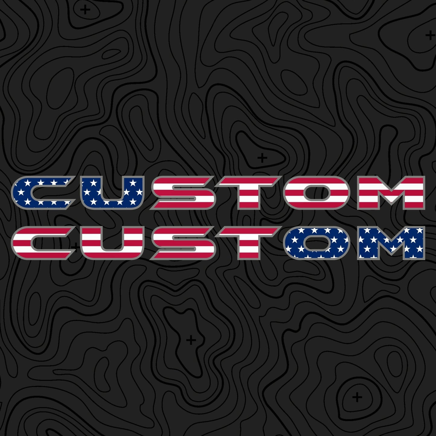 American Flag Hood Lettering | Set of 2