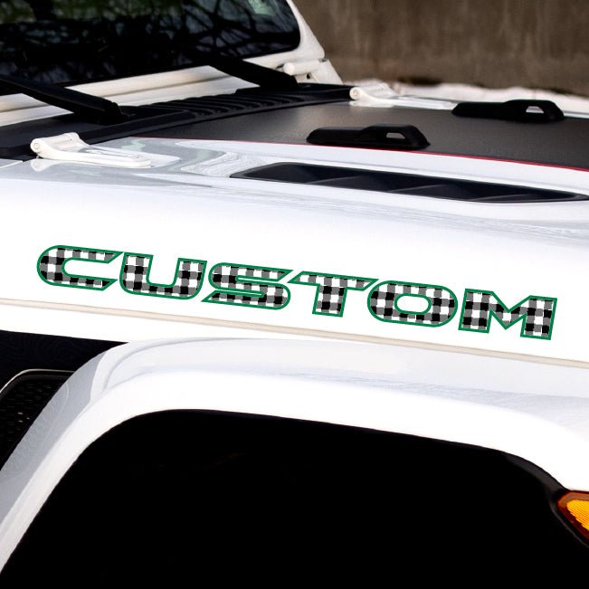 Plaid Hood Lettering | Set of 2