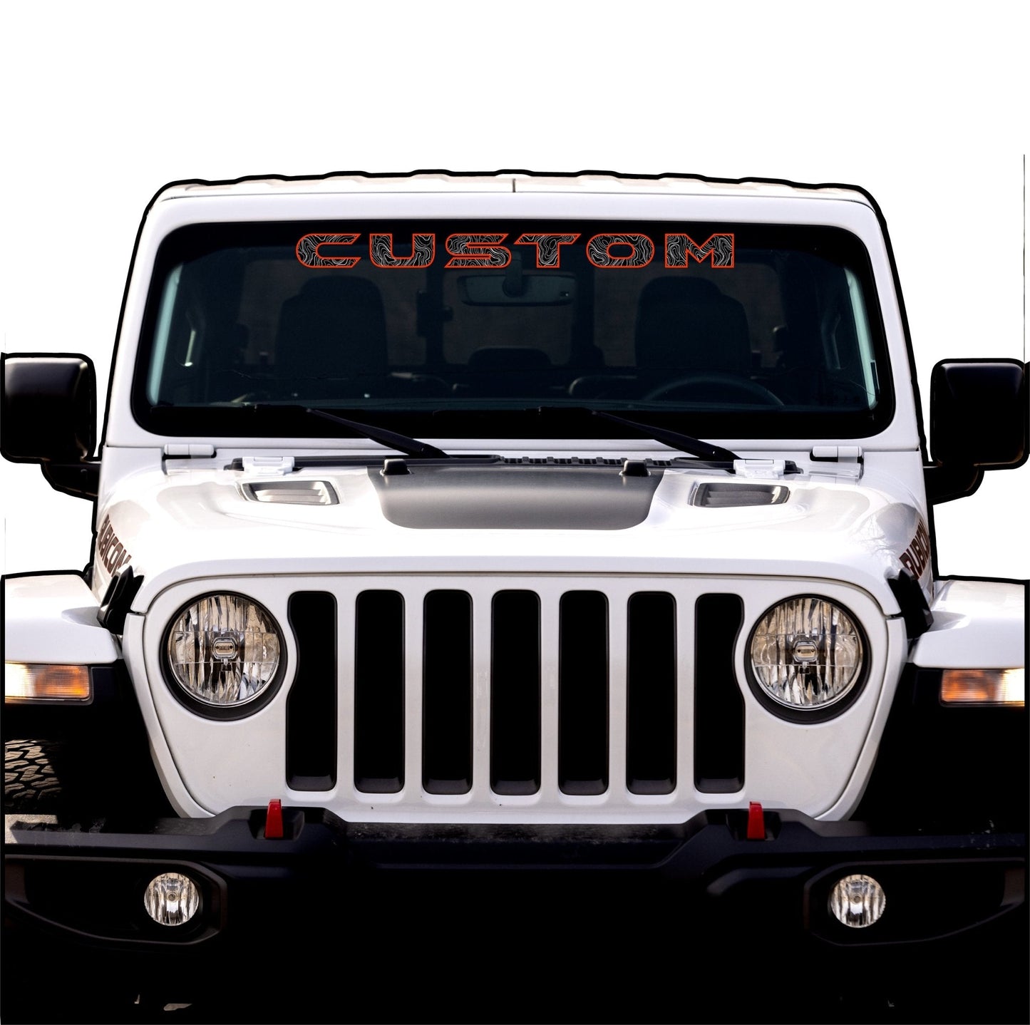 Topographical Windshield Lettering