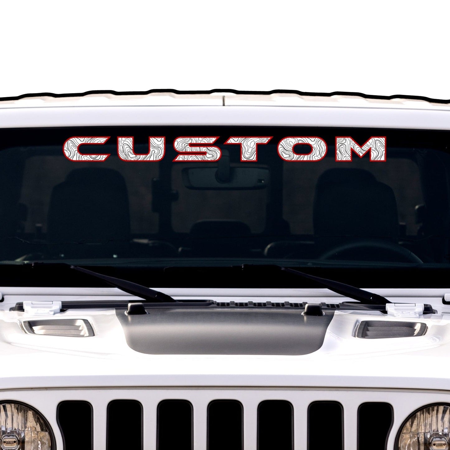 Topographical Windshield Lettering
