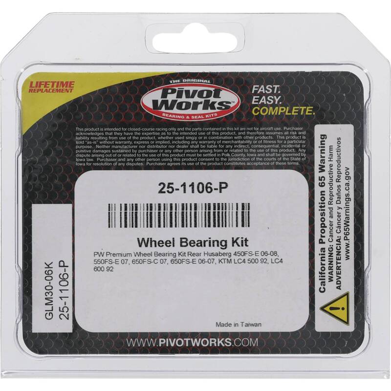 Pivot Works Husaberg, KTM Wheel Bearing Kit Premium Bearings
