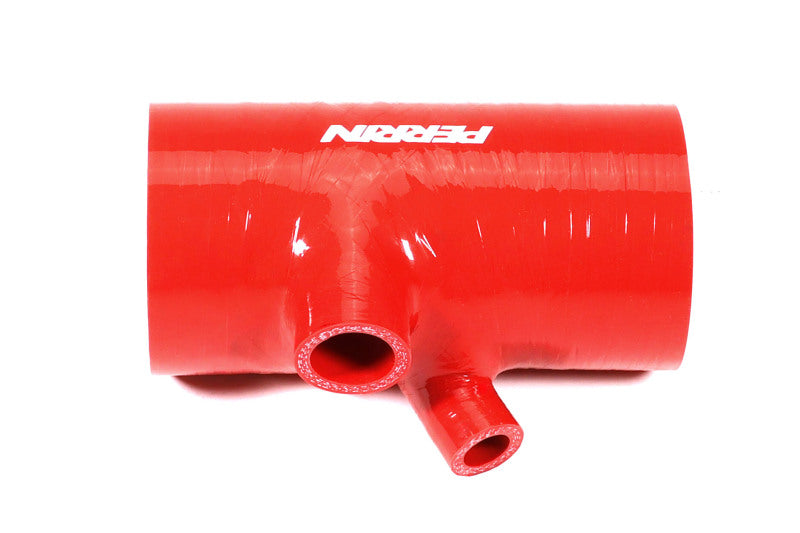 PERRIN 22-24 Subaru WRX / 20-25 LGT &amp; OBXT Turbo Inlet Hose w/Turbo Adapter Flange (Short) - Red
