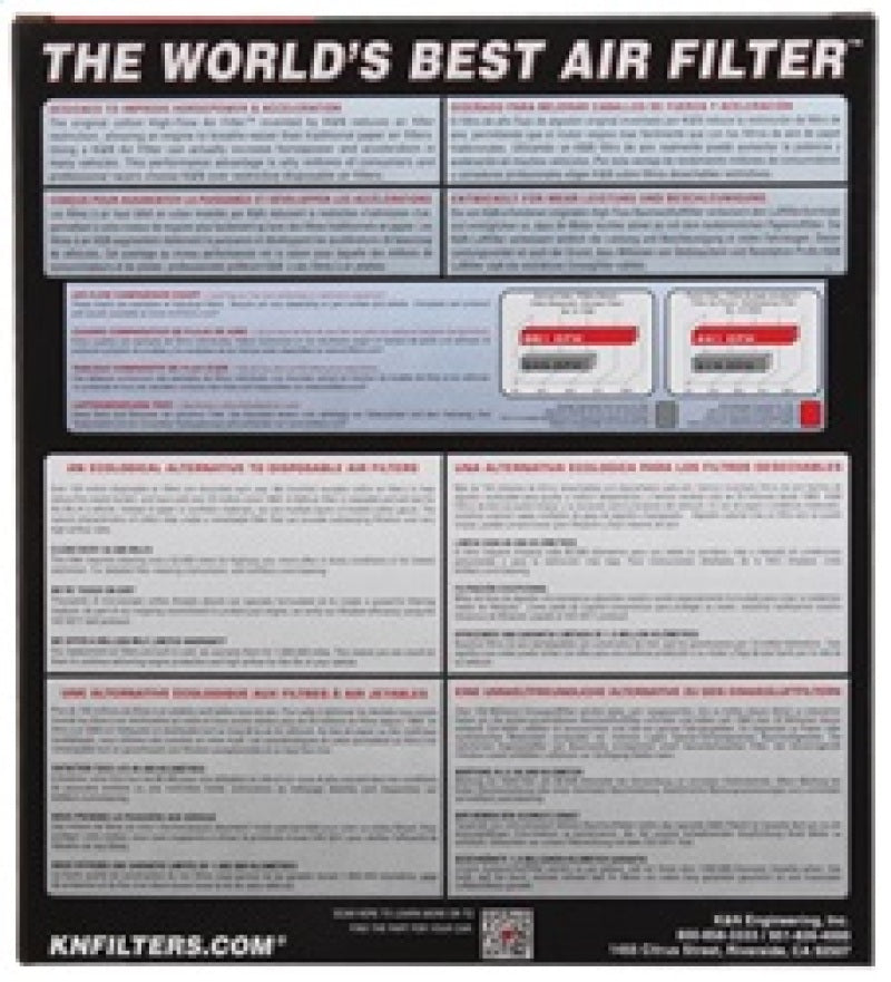 K&N Replacement Air Filter 07-15 Land Rover Defender 2.0L F/I/2.2L DSL