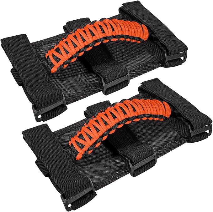 Roll Bar Grab Handles for Jeep Wrangler, Gladiator, and CJs-Orange