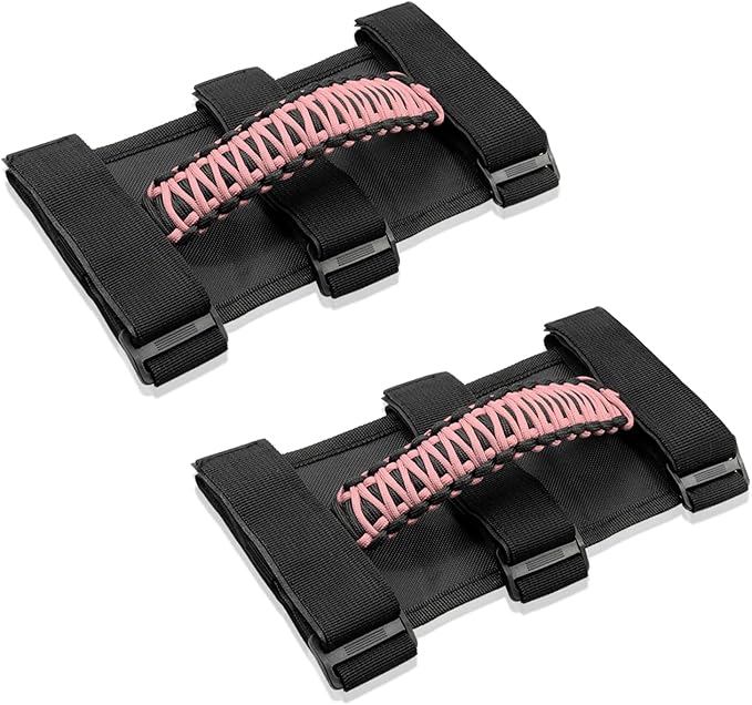 Roll Bar Grab Handles for Jeep Wrangler, Gladiator, and CJs-Pink