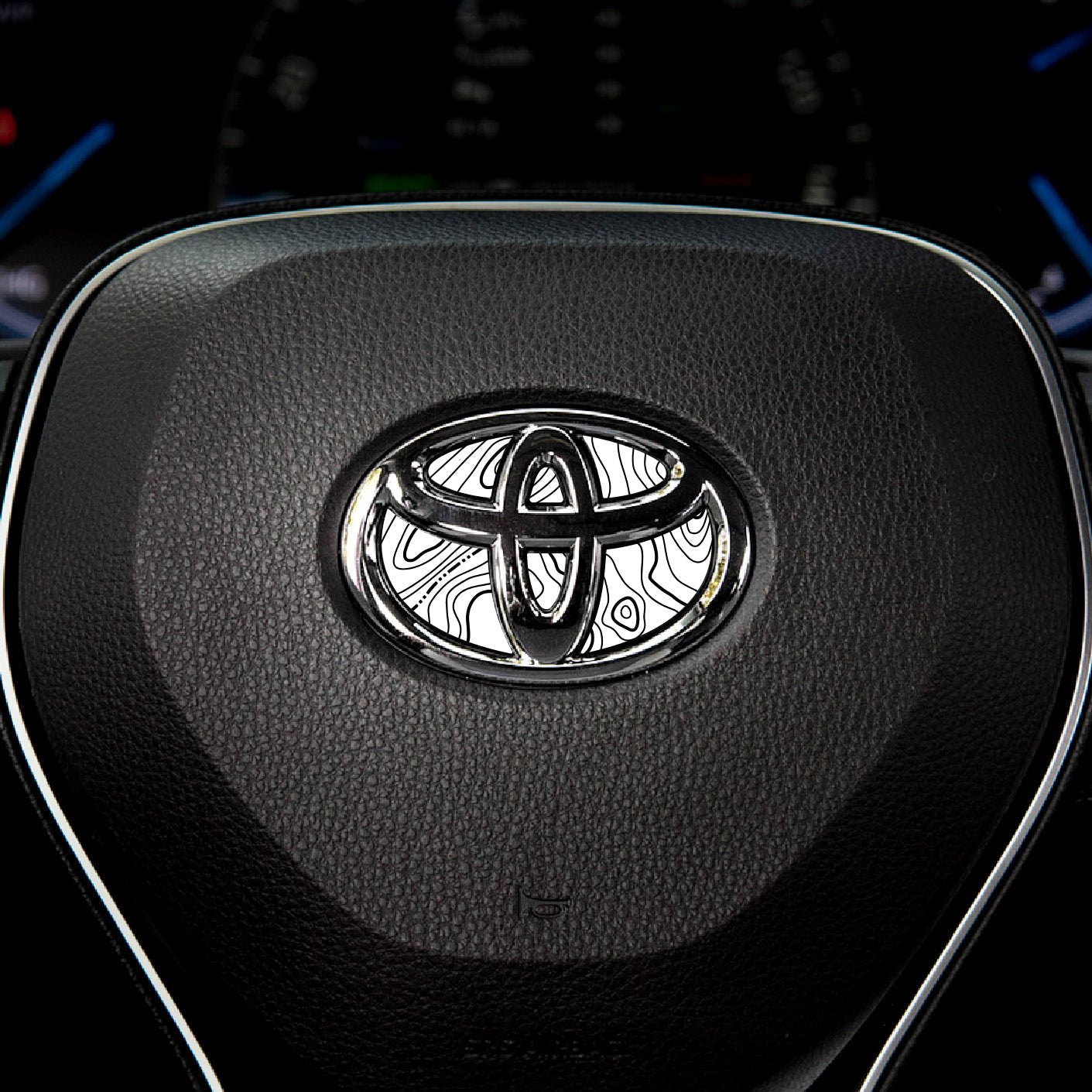 Topographical Map Steering Wheel Decal for Toyota Models 2007-2024
