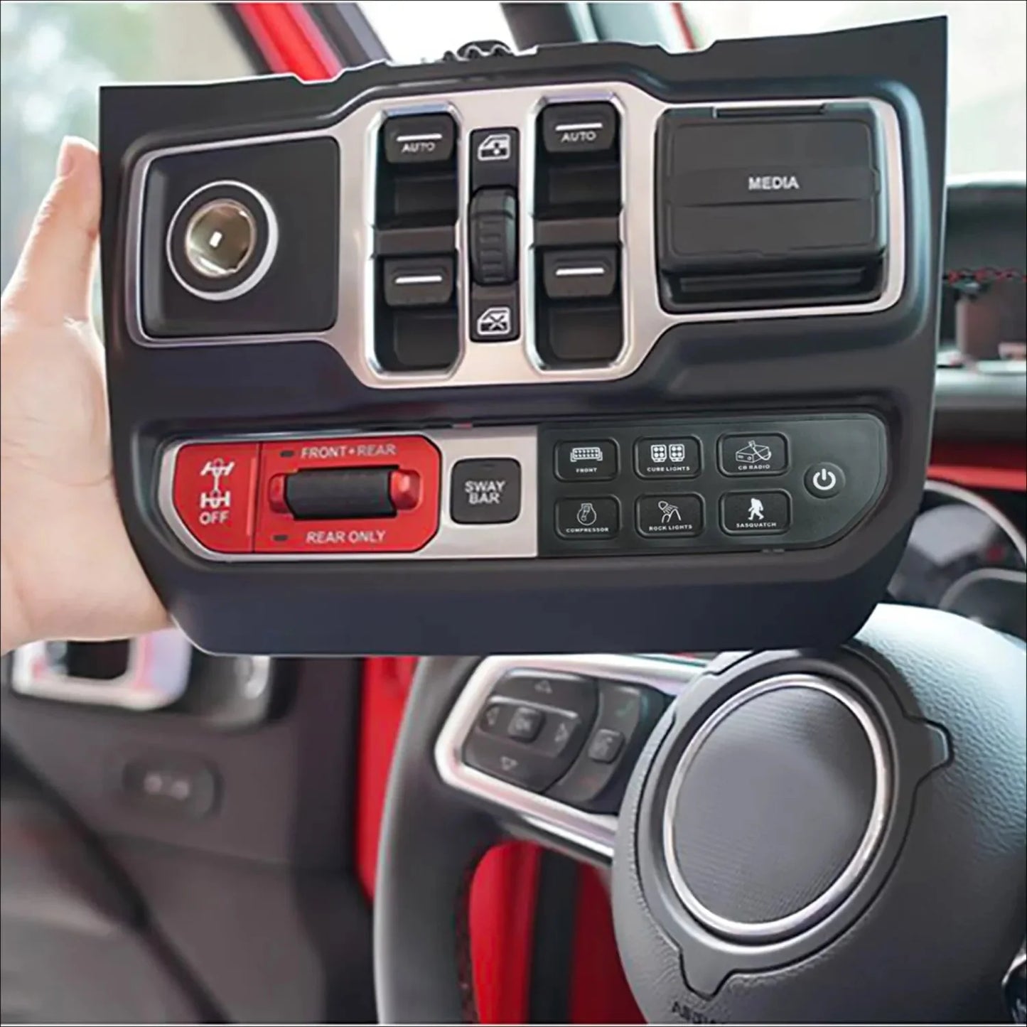 Voswitch JL300 Lower Dash Switch Panel for Jeep JL Wrangler 2018-2024 and Gladiator 2020-2024